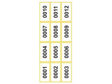 Nummeretiketter på rulle, 28 x 14 mm - HVID