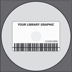Stregkodeetiket til CD/DVD/CD-R 50x80/Ø117 acetat, HVID m/print m/tråd