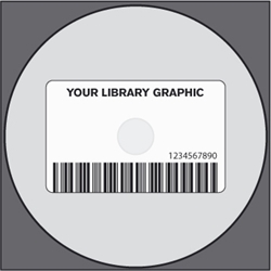 Stregkodeetiket til CD/DVD/CD-R 50x80/Ø117 acetat, HVID m/print