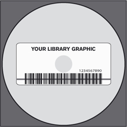 Stregkodeetiket til CD/DVD/CD-R 40x90/Ø117 acetat, HVID m/print m/tråd