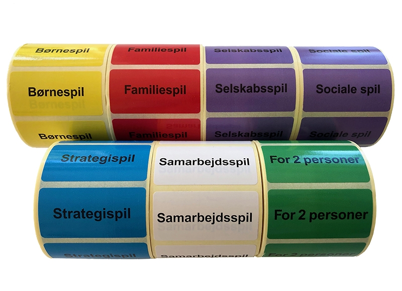 Spiletiket  50 x 25 mm, FLERE VARIANTER