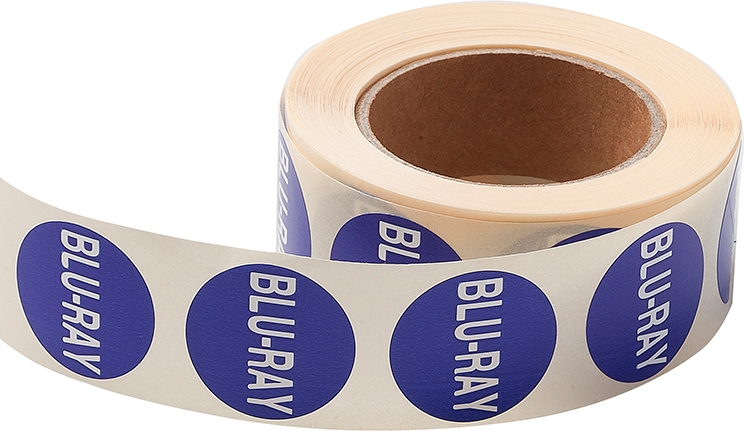 Rulleetiket Ø24. BLU-RAY - 500 stk.