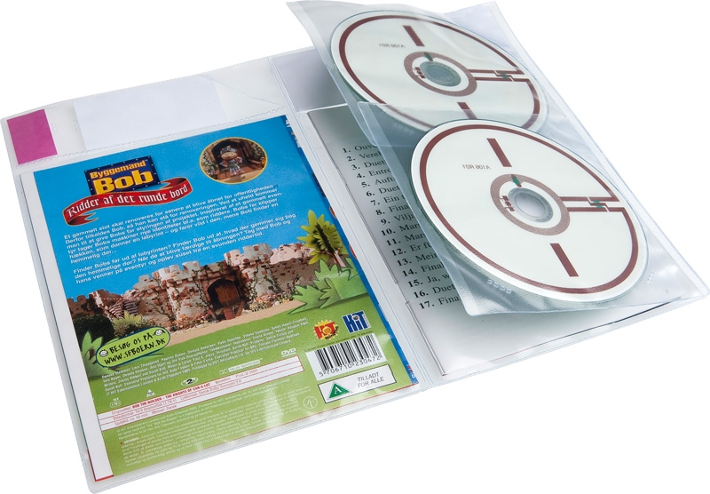 RFID AV bibliotekslomme til 1-2 discs, PP