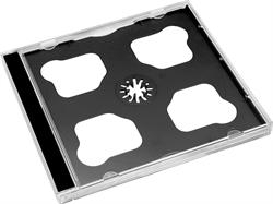 CD-boks til 2 CD\'er, slimline design, SORT tray/indlæg