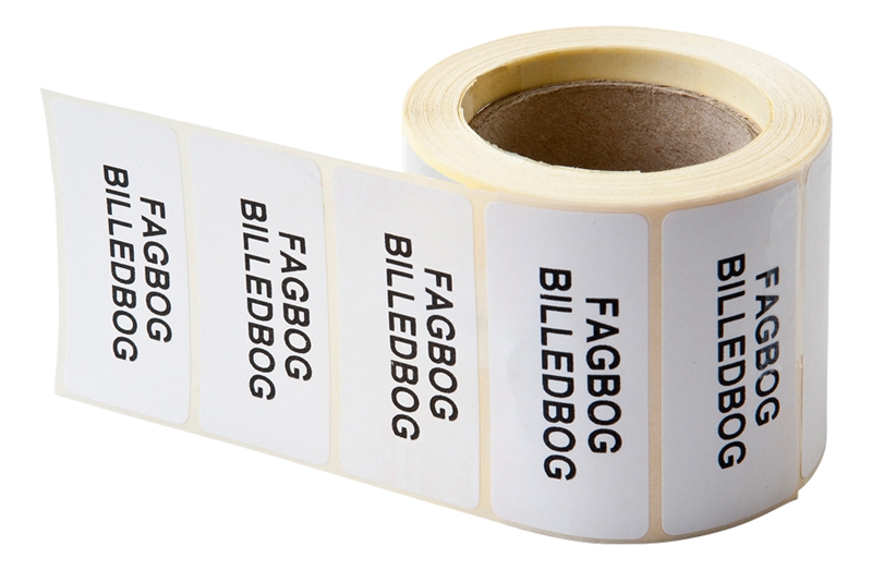 Rulleetiket 50 x25 mm. Valgfrit digitalprint, ALLE FARVER - 1000 stk.