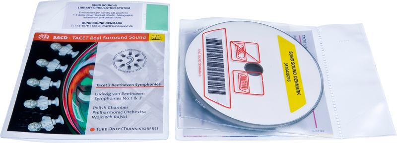Bibliotekslomme til 2 discs. Piktogram, PP