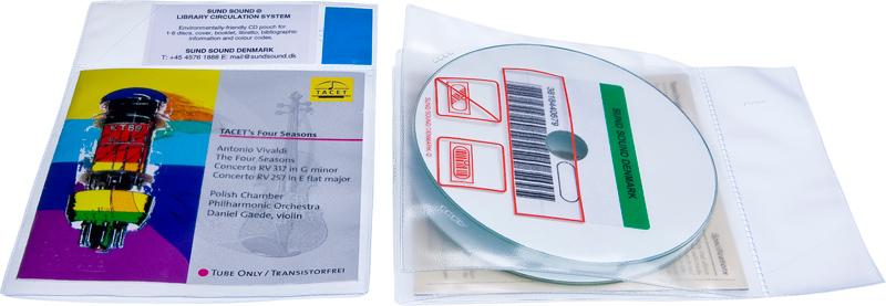 Bibliotekslomme til 2 discs. Piktogram, PP