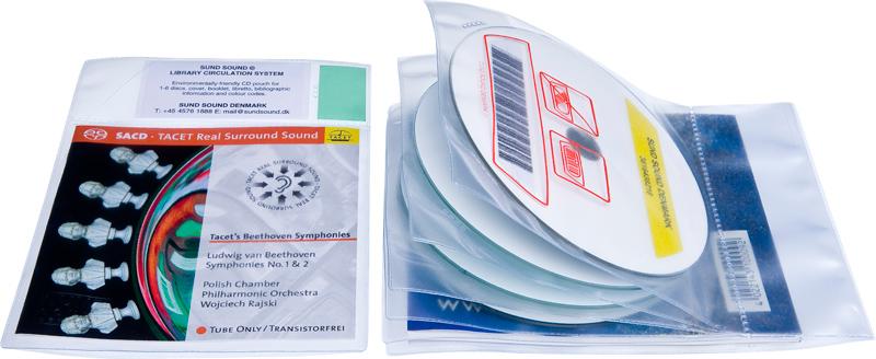 Bibliotekslomme til 4 discs og libretto. Piktogram, PP