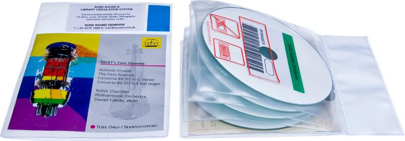 Bibliotekslomme til 4 discs. Piktogram, PP