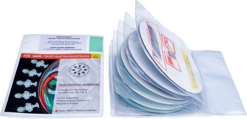 Bibliotekslomme til 6 discs. Piktogram, PP