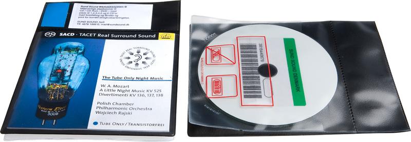 Bibliotekslomme til 1 disc og booklet. Piktogram, SORT PP