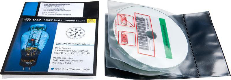 Bibliotekslomme til 2 discs og booklet. Piktogram, SORT PP
