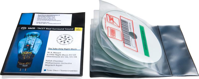 Bibliotekslomme til 4 discs og booklet. Piktogram, SORT PP