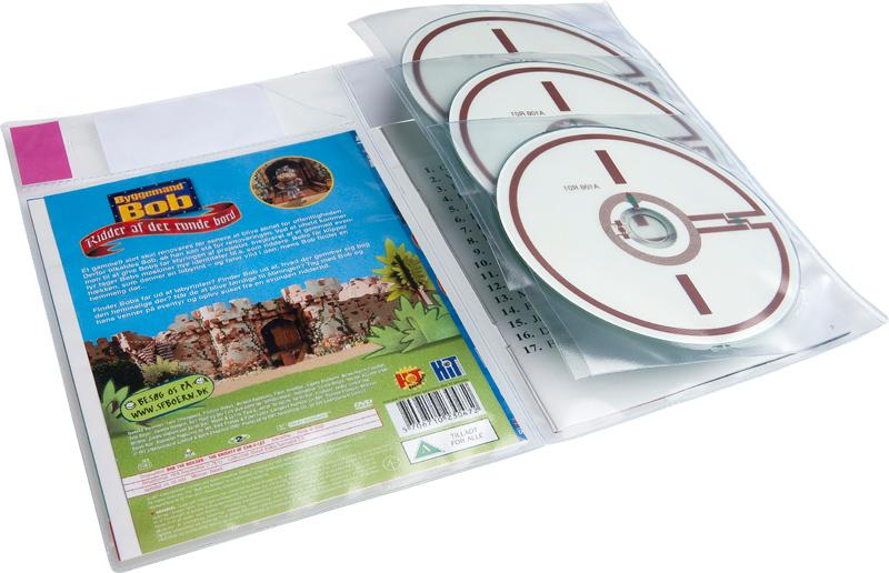 RFID AV bibliotekslomme til 1-3 discs, PP