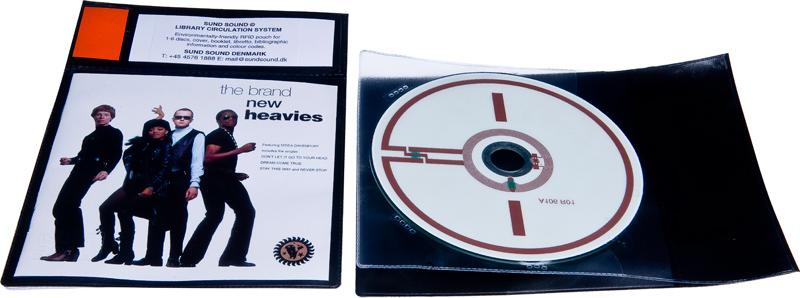 RFID bibliotekslomme til 1 disc og booklet, SORT PP