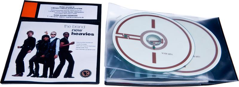RFID bibliotekslomme til 2 discs, booklet og libretto, SORT PP