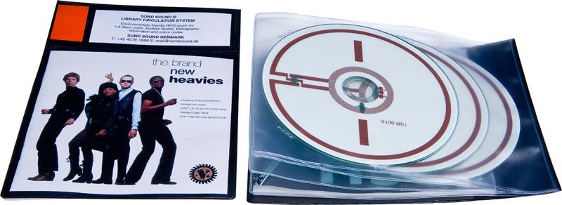 RFID bibliotekslomme til 3 discs, booklet og libretto, SORT PP