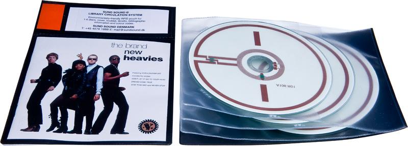 RFID bibliotekslomme til 3 discs og booklet, SORT PP
