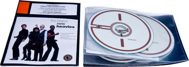 RFID bibliotekslomme til 4 discs og booklet, SORT PP
