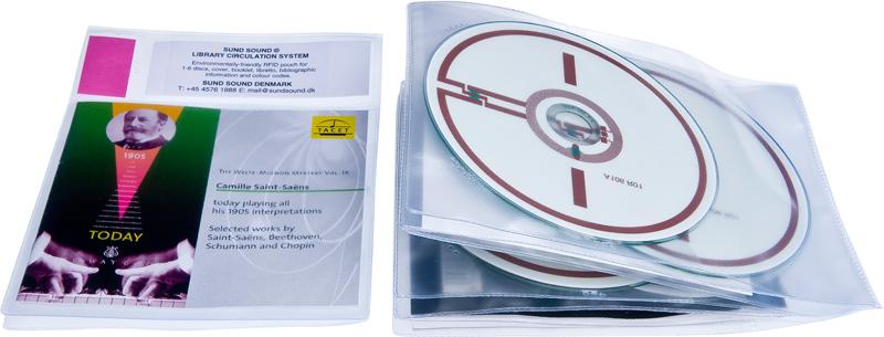 RFID bibliotekslomme til 4 discs, booklet og libretto, KLAR PP