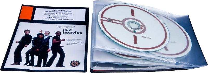 RFID bibliotekslomme til 5 discs, booklet og libretto, SORT PP