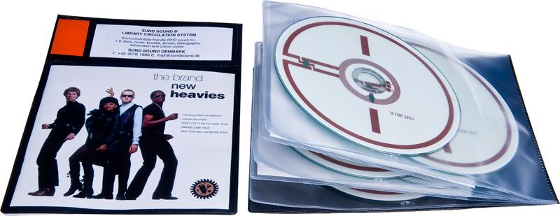 RFID bibliotekslomme til 5 discs og booklet, SORT PP