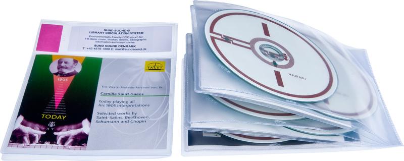 RFID bibliotekslomme til 5 discs, booklet og libretto, KLAR PP