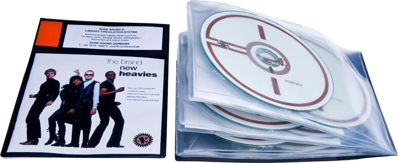 RFID bibliotekslomme til 6 discs, booklet og libretto, SORT PP