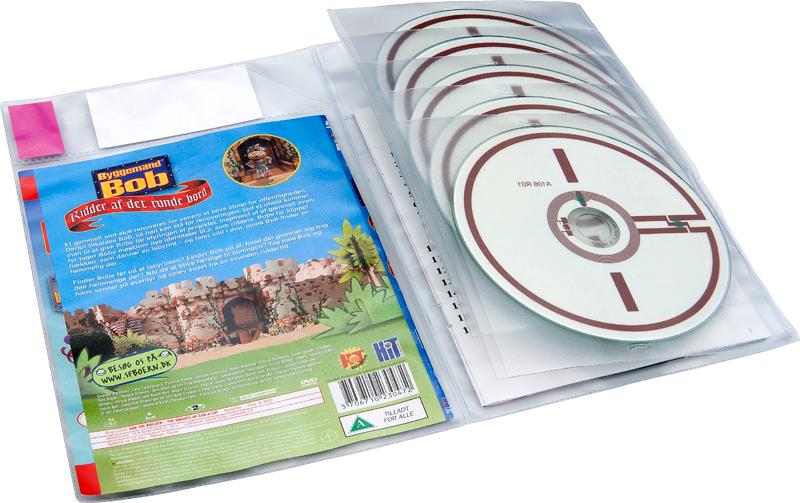 RFID AV bibliotekslomme til 1-5 discs, PP