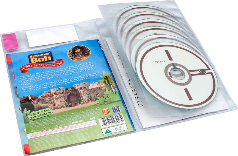 RFID AV bibliotekslomme til 1-6 discs, PP